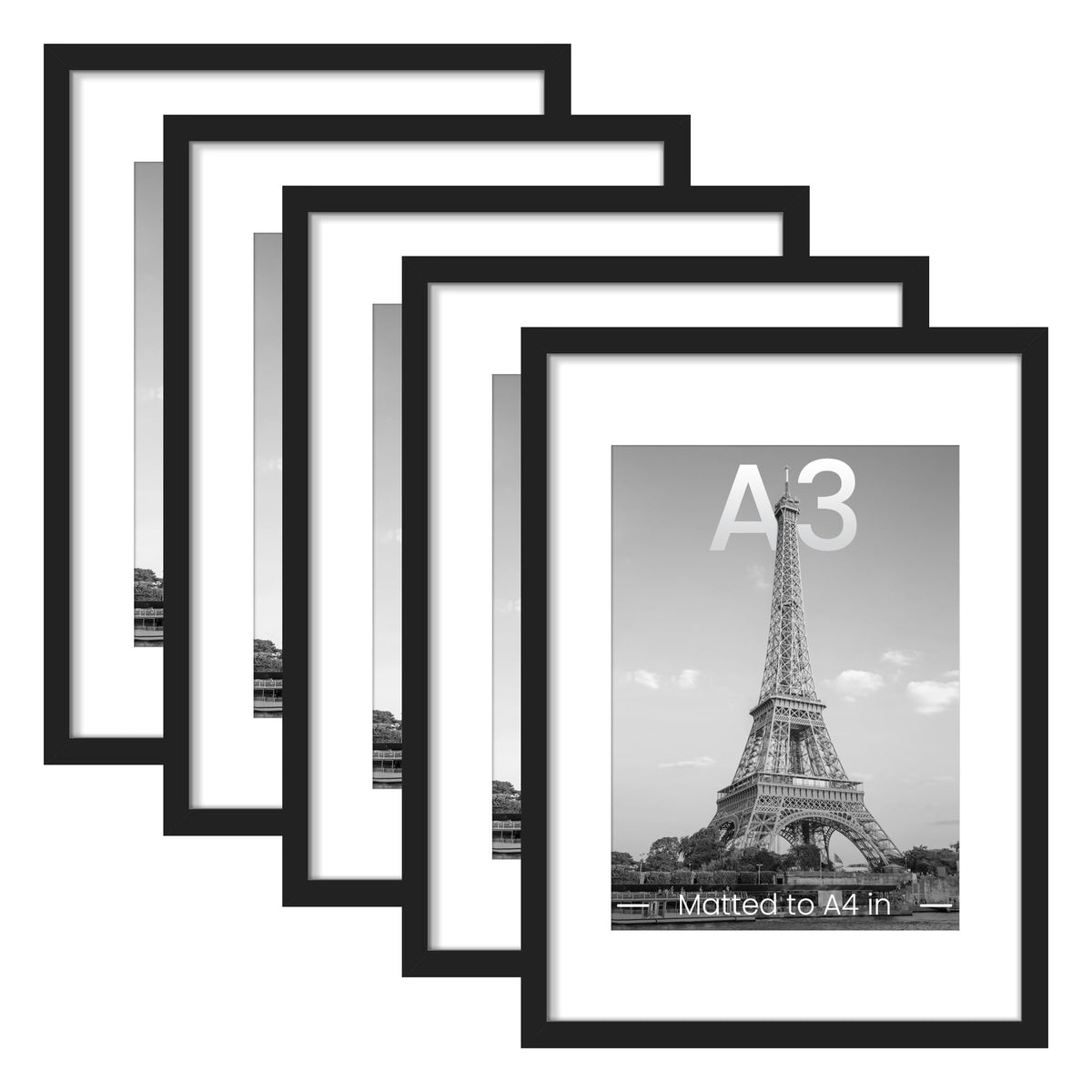 upsimples 8x10 Picture Frames, Gallery Wall Frames Set of 5, Black