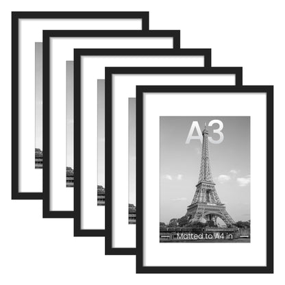 upsimples 8x10 Picture Frames, Gallery Wall Frames Set of 5, Black