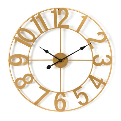 Sorbus Large Wall Clock, Metal Frame, Battery Powered (24 Inch, Bronze)