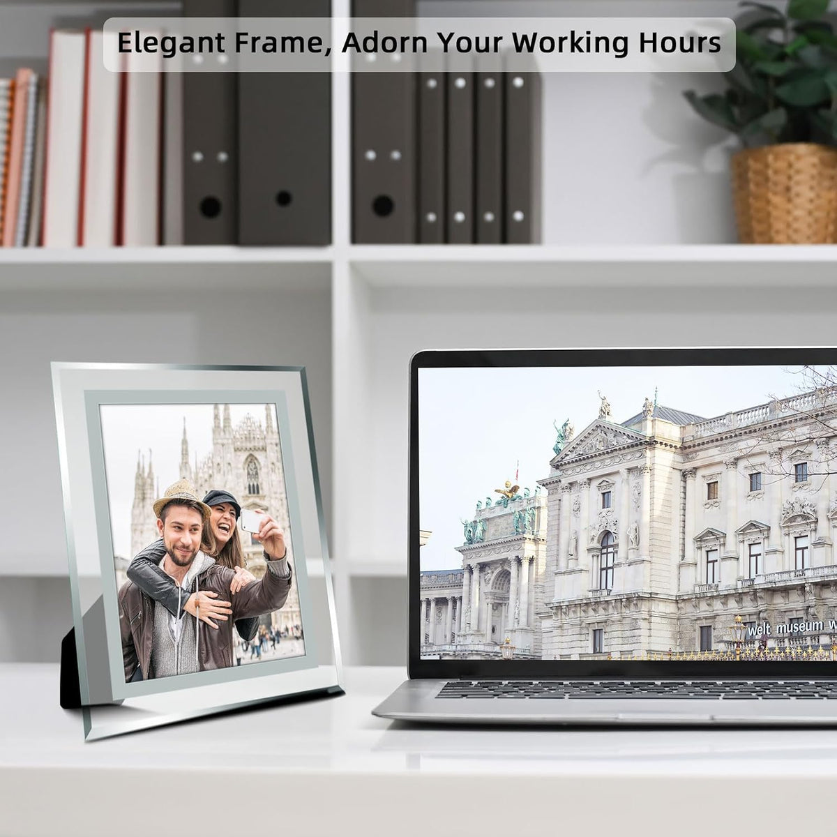 Vienrose 5x7 Picture Frame Set of 2, Clear Glass Photo Frames with Silver Edge, Horizontal or Vertical Display for Tabletop, Desk, Home, Office Decoration Fits 5x7 Photos Easy Photo Swap Gift Ready