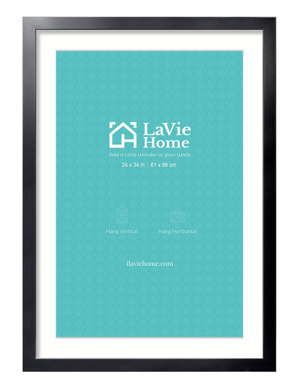 LaVie Home 14x18 Picture Frame Black Poster Frame,Display Pictures 12x16 with Mat or 14x18 Without Mat, Stable and Sturdy Frame and Polished Plexiglass, Horizontal and Vertical Format of The Walls