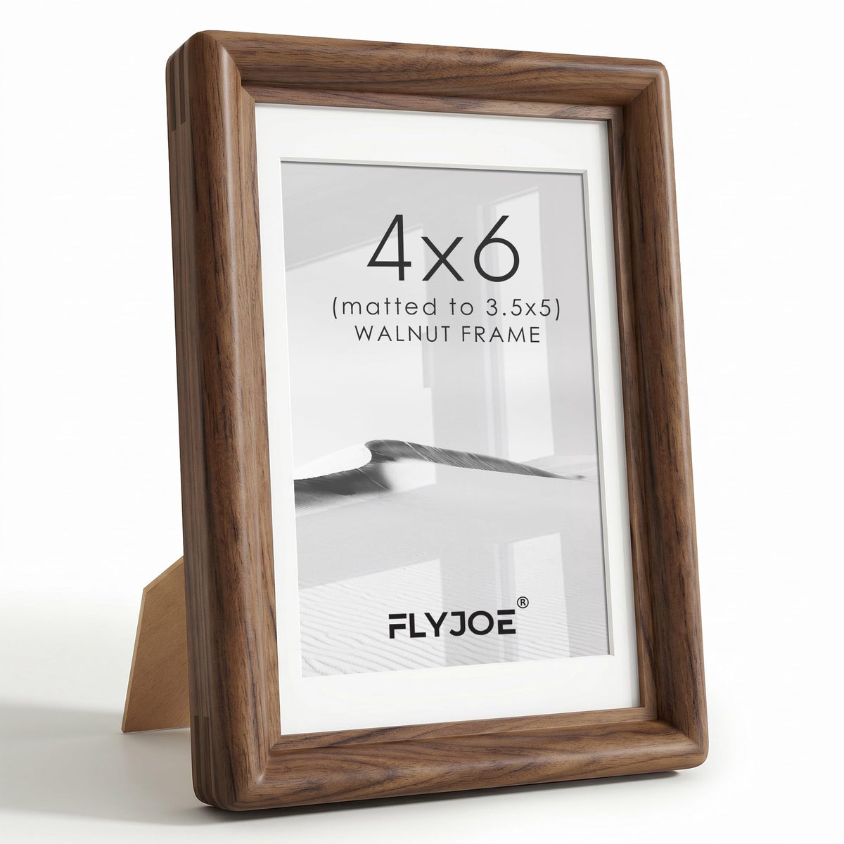 FLYJOE 11x14 Picture Frame, Solid Walnut Wood Frame with Mat for 8x10 Photo