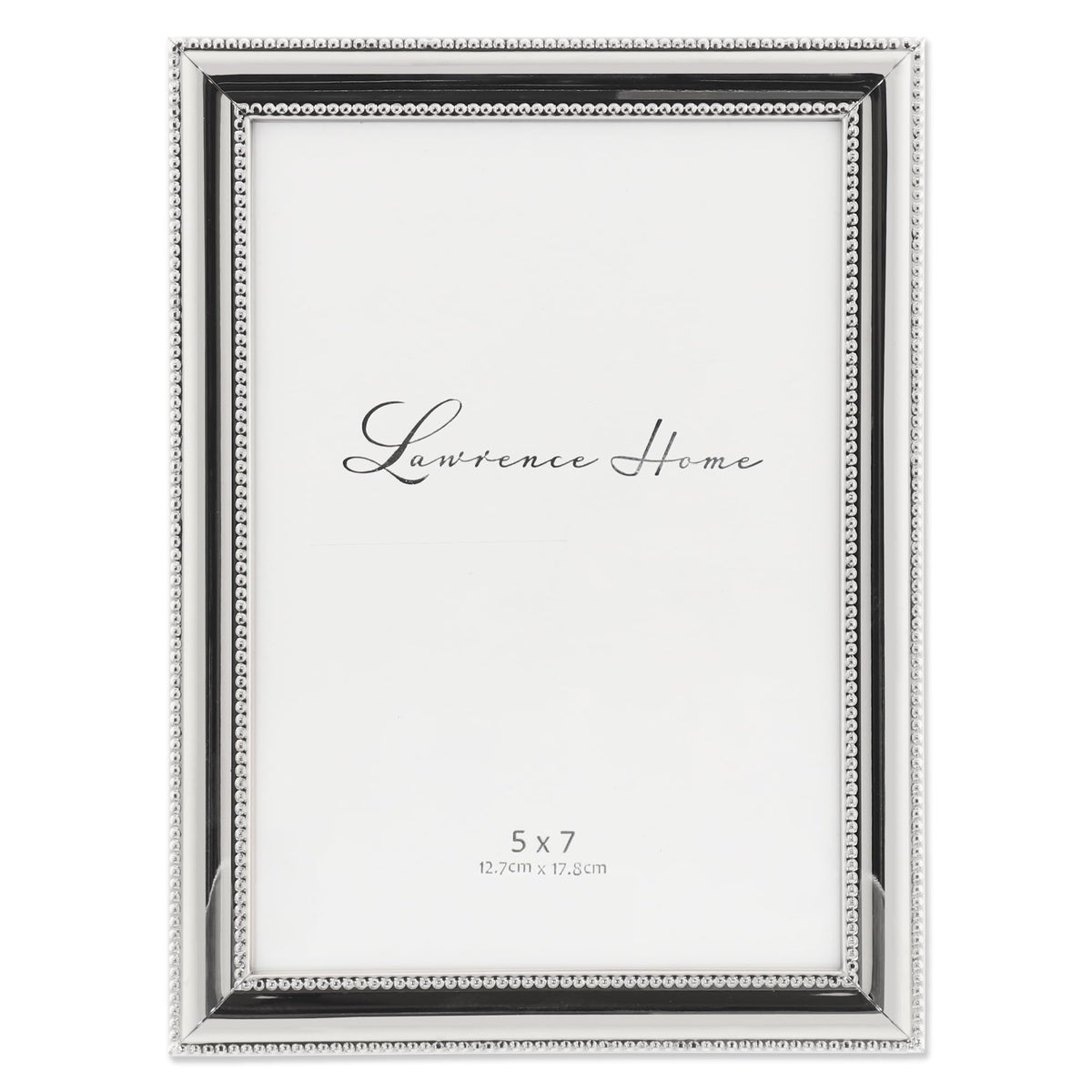 Lawrence Frames 510780 8x10 Metal Picture Frame Silver-Plate with Delicate Beading