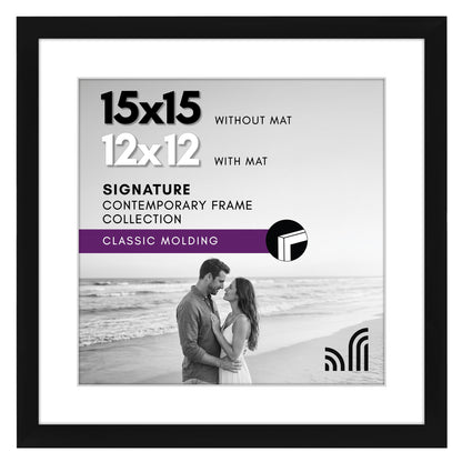 Americanflat 11x14 Picture Frame - Matted to 8x10 - Engineered Wood - Black