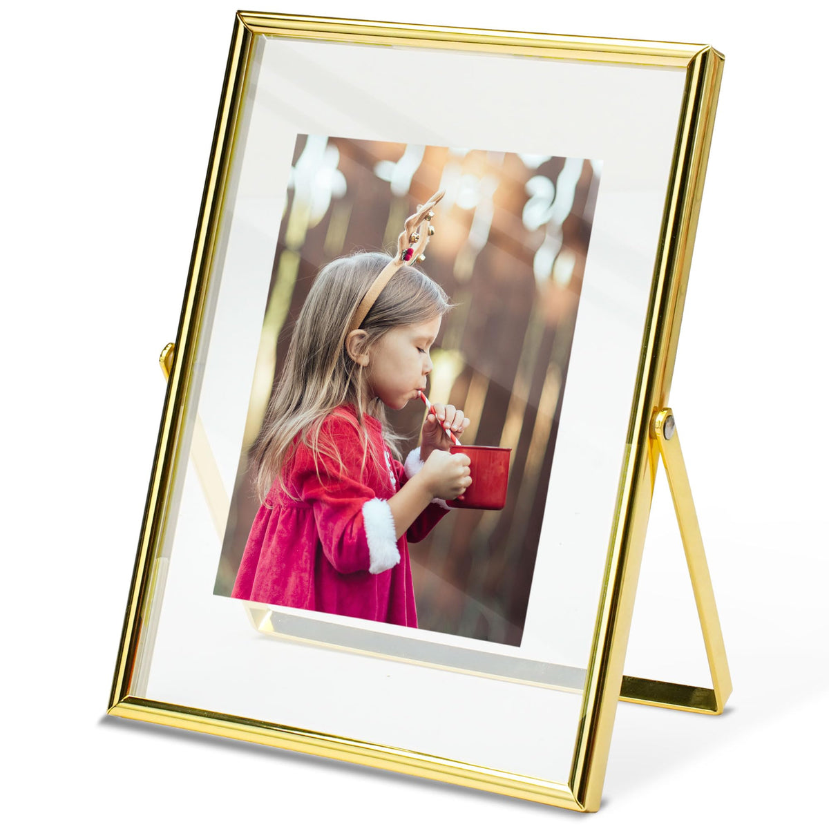 Vienrose 5x7 Picture Frame Set of 2, Clear Glass Photo Frames with Silver Edge, Horizontal or Vertical Display for Tabletop, Desk, Home, Office Decoration Fits 5x7 Photos Easy Photo Swap Gift Ready