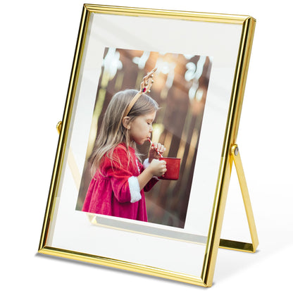 Vienrose 5x7 Picture Frame Set of 2, Clear Glass Photo Frames with Silver Edge, Horizontal or Vertical Display for Tabletop, Desk, Home, Office Decoration Fits 5x7 Photos Easy Photo Swap Gift Ready
