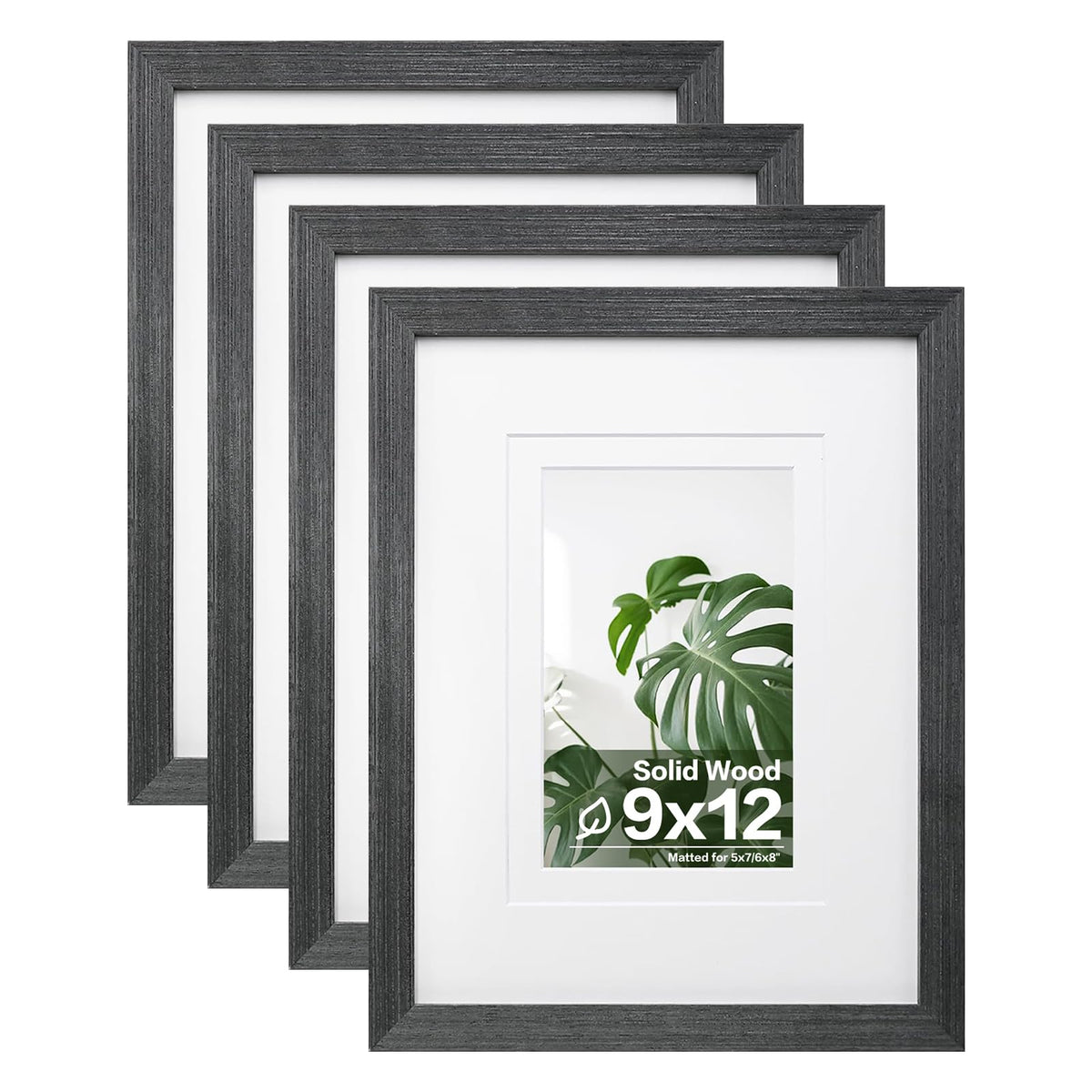 Egofine 8x10 Picture Frames Set of 4, Made of Solid Wood Covered by Plexiglass 4x6 and 5x7 with Mat or 8x10 without Mat, for Table Top Display and Wall Mounting Photo Frame White