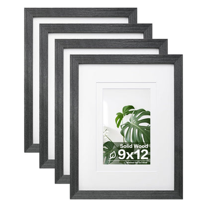 Egofine 8x10 Picture Frames Set of 4, Made of Solid Wood Covered by Plexiglass 4x6 and 5x7 with Mat or 8x10 without Mat, for Table Top Display and Wall Mounting Photo Frame White
