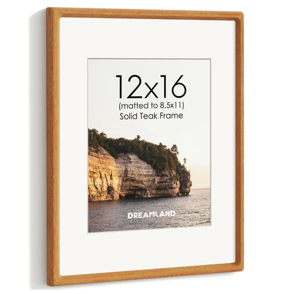 Dreamland 8x10 Picture Frame, USA-Sourced Oak Wood Photo Frames with HD Tempered Glass, 8 x 10 Wooden Frame Matted to 5 x 7, 8x10 Frames Handcrafted Rounded Corner for Tabletop or Wall Display