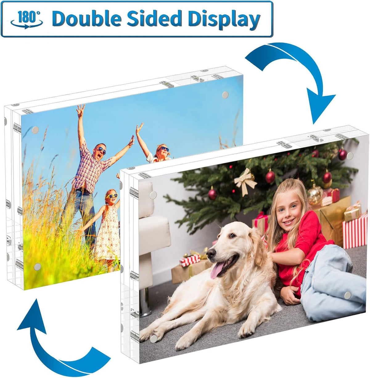 AITEE 4x6 Acrylic Picture Frames 3 Pack, Clear Picture Frames，20% Thicker