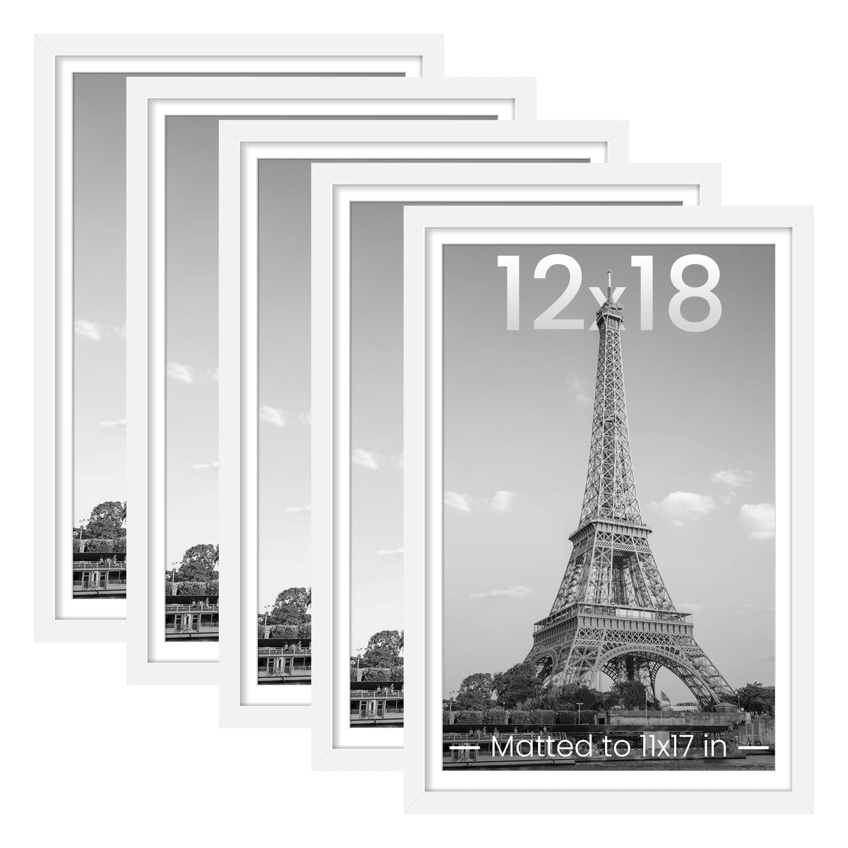 upsimples 8x10 Picture Frames, Gallery Wall Frames Set of 5, Black