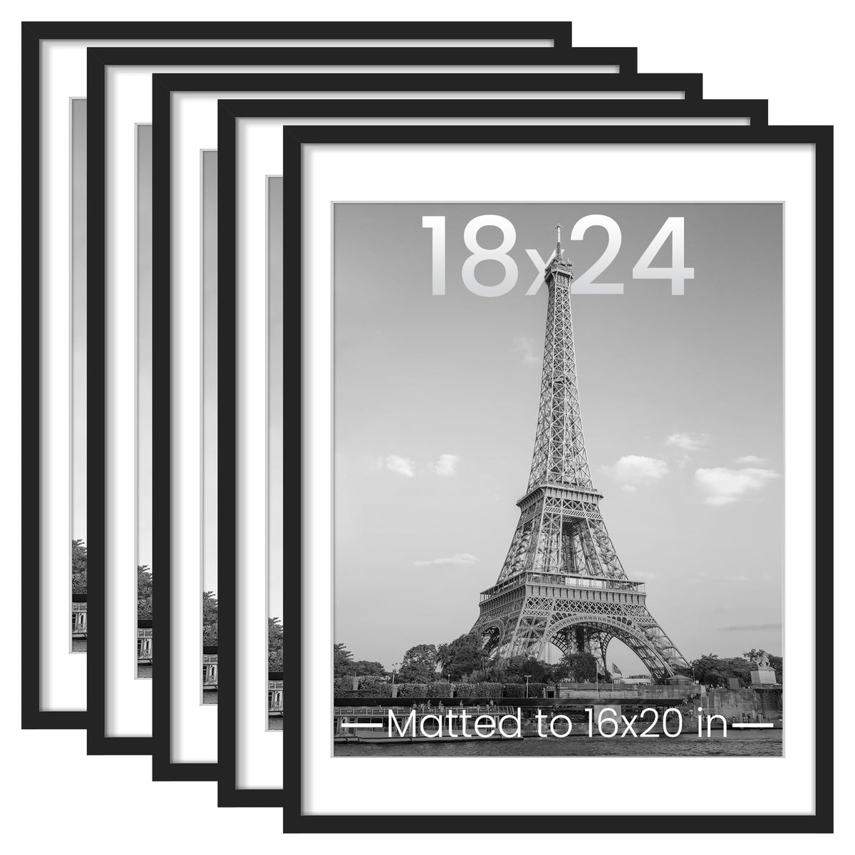 upsimples 8x10 Picture Frames, Gallery Wall Frames Set of 5, Black