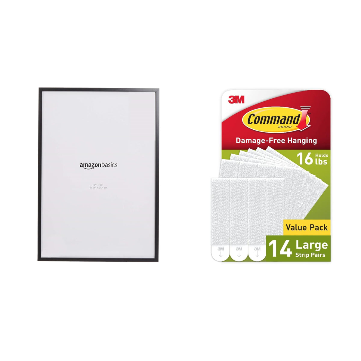 Amazon Basics Rectangular Photo Picture Frame, 8" x 10", Wall Hanging or Tabletop Display, Black, 2-Pack, Horizontal or Vertical