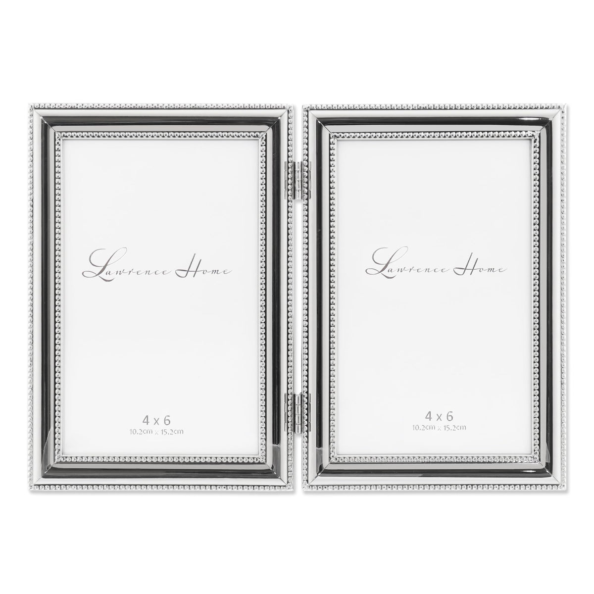 Lawrence Frames 510780 8x10 Metal Picture Frame Silver-Plate with Delicate Beading