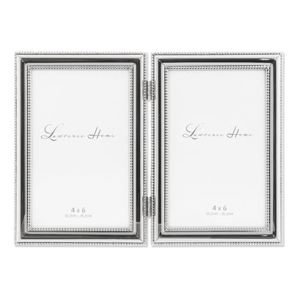 Lawrence Frames 510780 8x10 Metal Picture Frame Silver-Plate with Delicate Beading