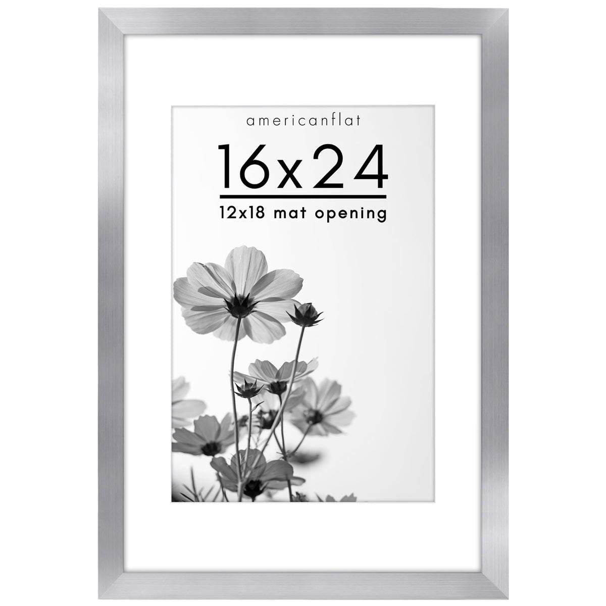 Americanflat 22x28 Poster Frame - Matted to 18x24 - Engineered Wood - Black