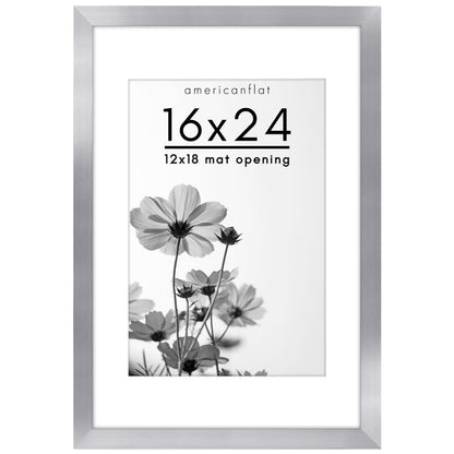 Americanflat 22x28 Poster Frame - Matted to 18x24 - Engineered Wood - Black