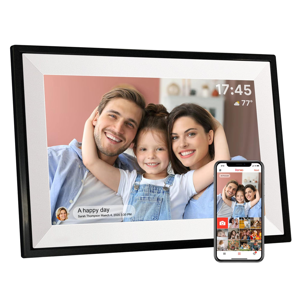 Frameo 10.1" WiFi Digital Picture Frame, Digital Photo Frame for Mom Gift