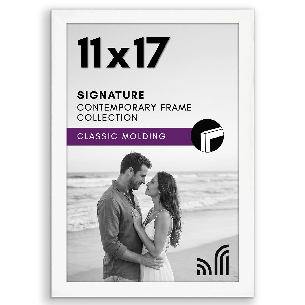 Americanflat 11x17 Picture Frame - Engineered Wood - Black
