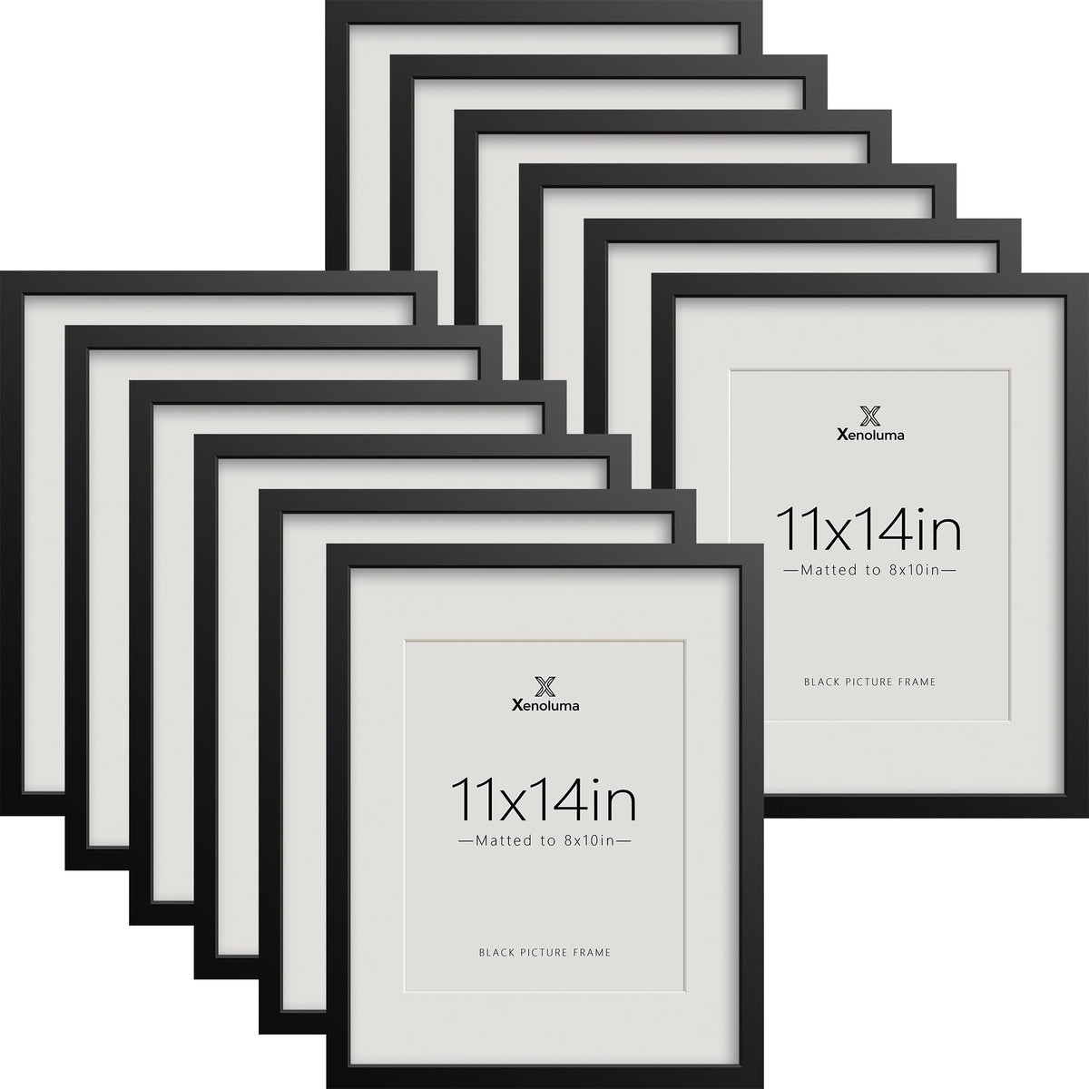 8.5 By 11 Picture Frames 6x8 with Mat - Black Photo Frame 1 Pack
