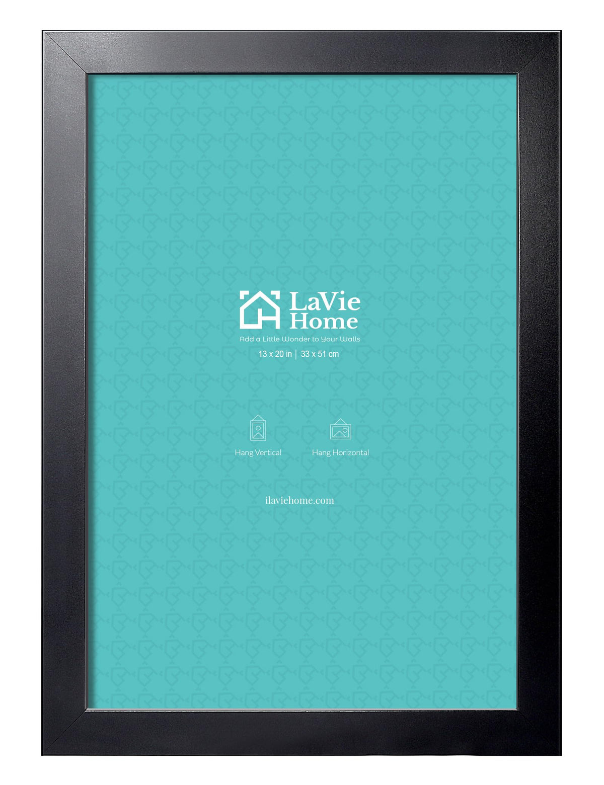 LaVie Home 14x18 Picture Frame Black Poster Frame,Display Pictures 12x16 with Mat or 14x18 Without Mat, Stable and Sturdy Frame and Polished Plexiglass, Horizontal and Vertical Format of The Walls