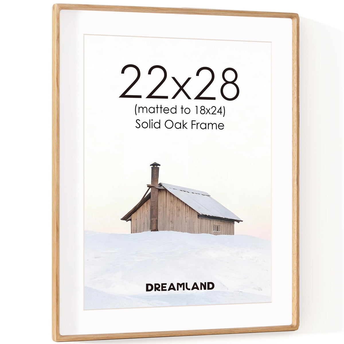 Dreamland 5x7 Picture Frame, USA-Sourced Oak Wood Photo Frames with HD Tempered Glass, 5 x 7 Wooden Frame Matted to 4 x 6, 5x7 Frames Handcrafted Rounded Corner for Tabletop or Wall Display