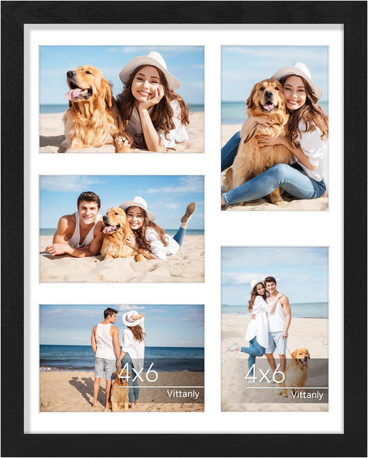Vittanly 11x14 Collage Picture Frame for Wall Mounting, Black