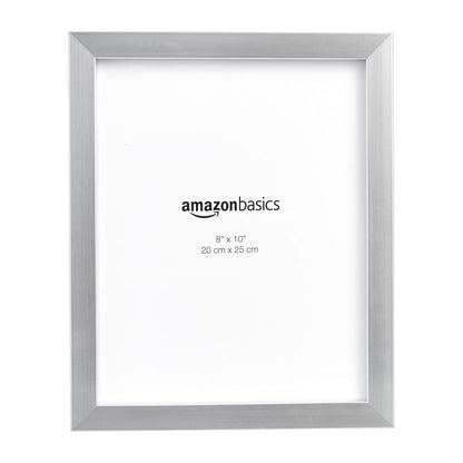 Amazon Basics Rectangular Photo Picture Frame, 8" x 10", Wall Hanging or Tabletop Display, Black, 2-Pack, Horizontal or Vertical