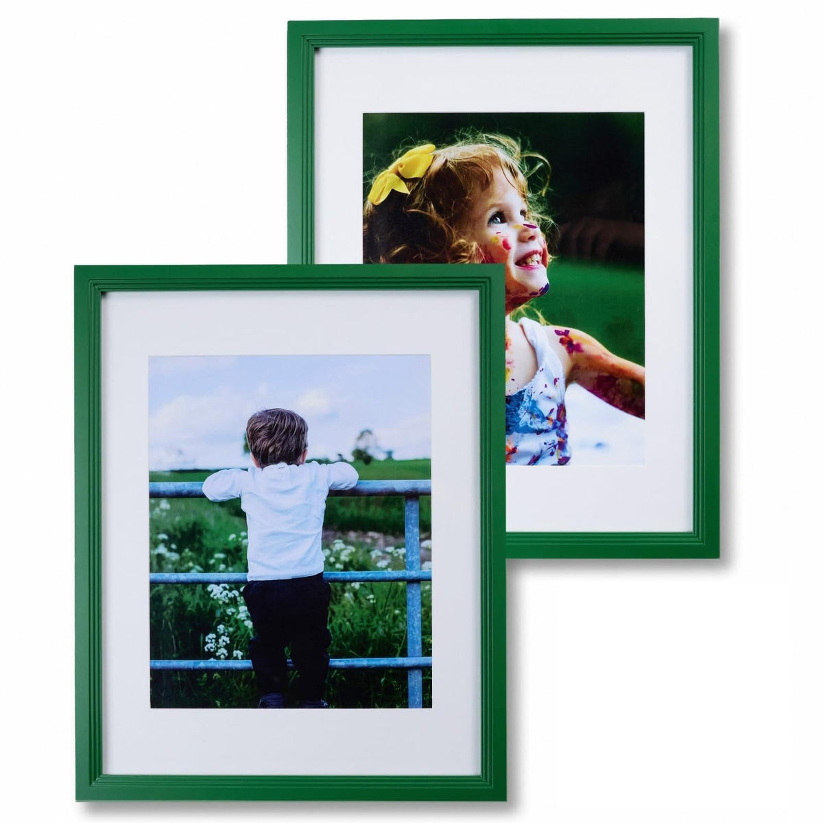 8x10 Wooden Picture Frame, Displays 8x10 Without Mat or 5x7 With Mat, Solid Wood Colorful Photo Frame for Wall Tabletop, Real Glass, Rustic Stepped Edge, 2 Pack, Brown