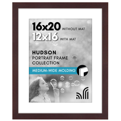 Americanflat 22x28 Poster Frame - Matted to 18x24 - Engineered Wood - Black