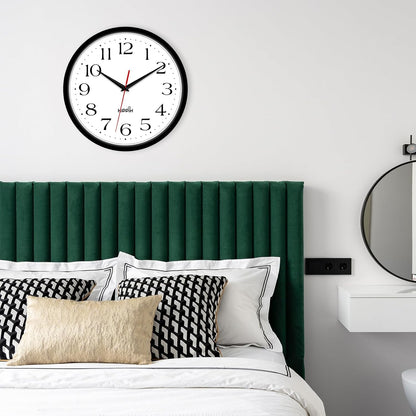 HIPPIH 10 Inch Wall Clock, 2Pack Silent Non Ticking Battery Operated Clocks
