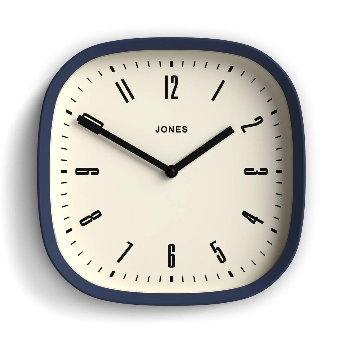 JONES CLOCKS® Marvel wall Clock | Retro Rounded Square Clock | 10" | Black