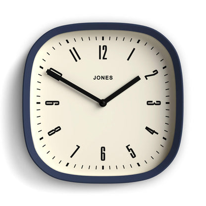 JONES CLOCKS® Marvel wall Clock | Retro Rounded Square Clock | 10" | Black