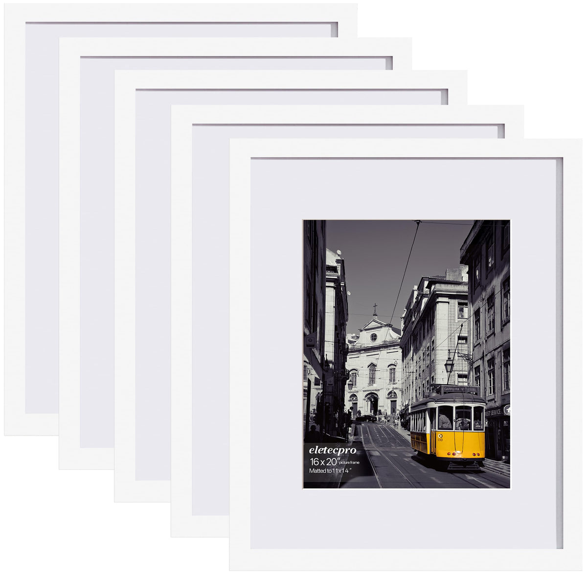 eletecpro 8x10 Picture Frames, Acrylic Cover, Black, Set of 10