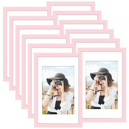 Picrit 8x10 Picture Frame Set of 12, Modern Gallery Wall Frames, Black