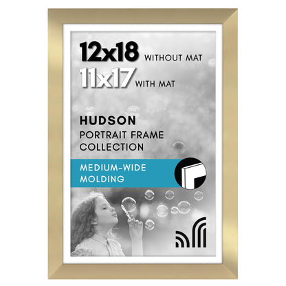 Americanflat 22x28 Poster Frame - Matted to 18x24 - Engineered Wood - Black