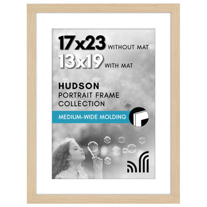 Americanflat 22x28 Poster Frame - Matted to 18x24 - Engineered Wood - Black