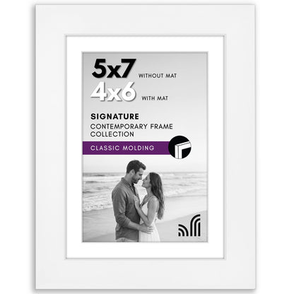 Americanflat 11x14 Picture Frame - Matted to 8x10 - Engineered Wood - Black