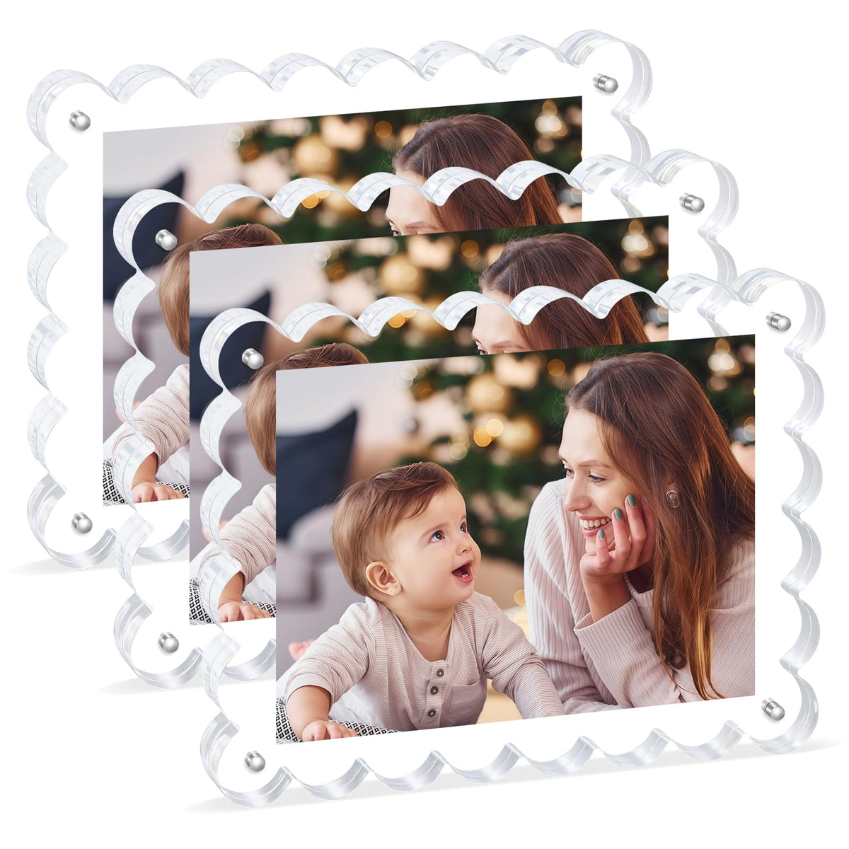 Chivalral 3 Pack 4x6 Acrylic Picture Frame, Double-Sided Tabletop Display