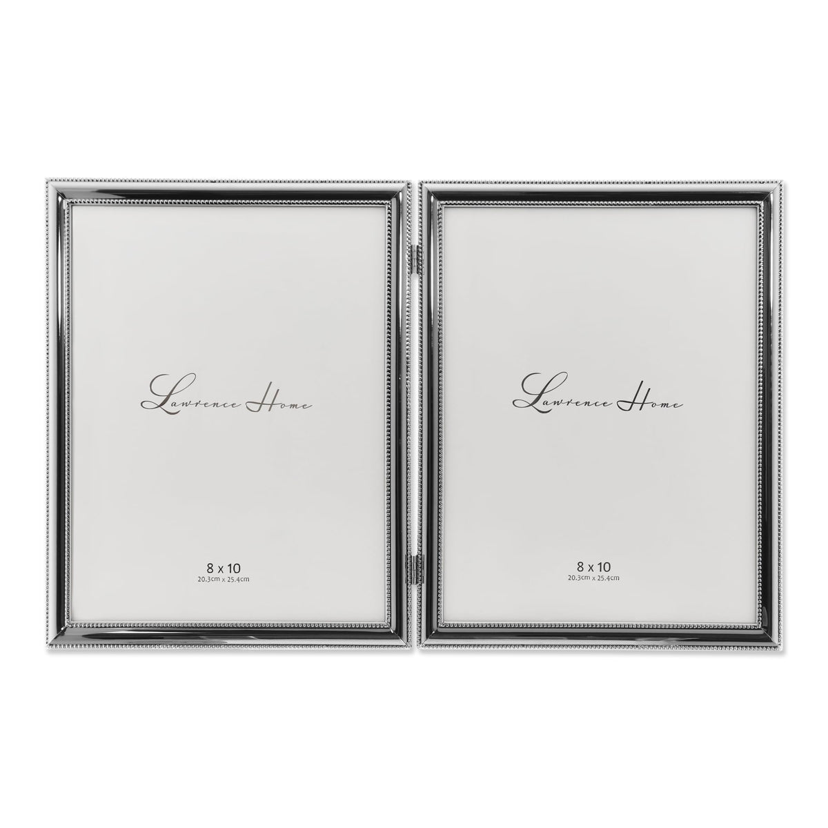 Lawrence Frames 510780 8x10 Metal Picture Frame Silver-Plate with Delicate Beading