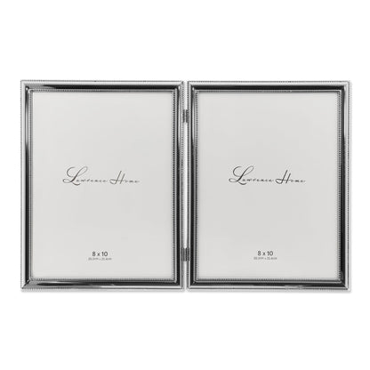 Lawrence Frames 510780 8x10 Metal Picture Frame Silver-Plate with Delicate Beading