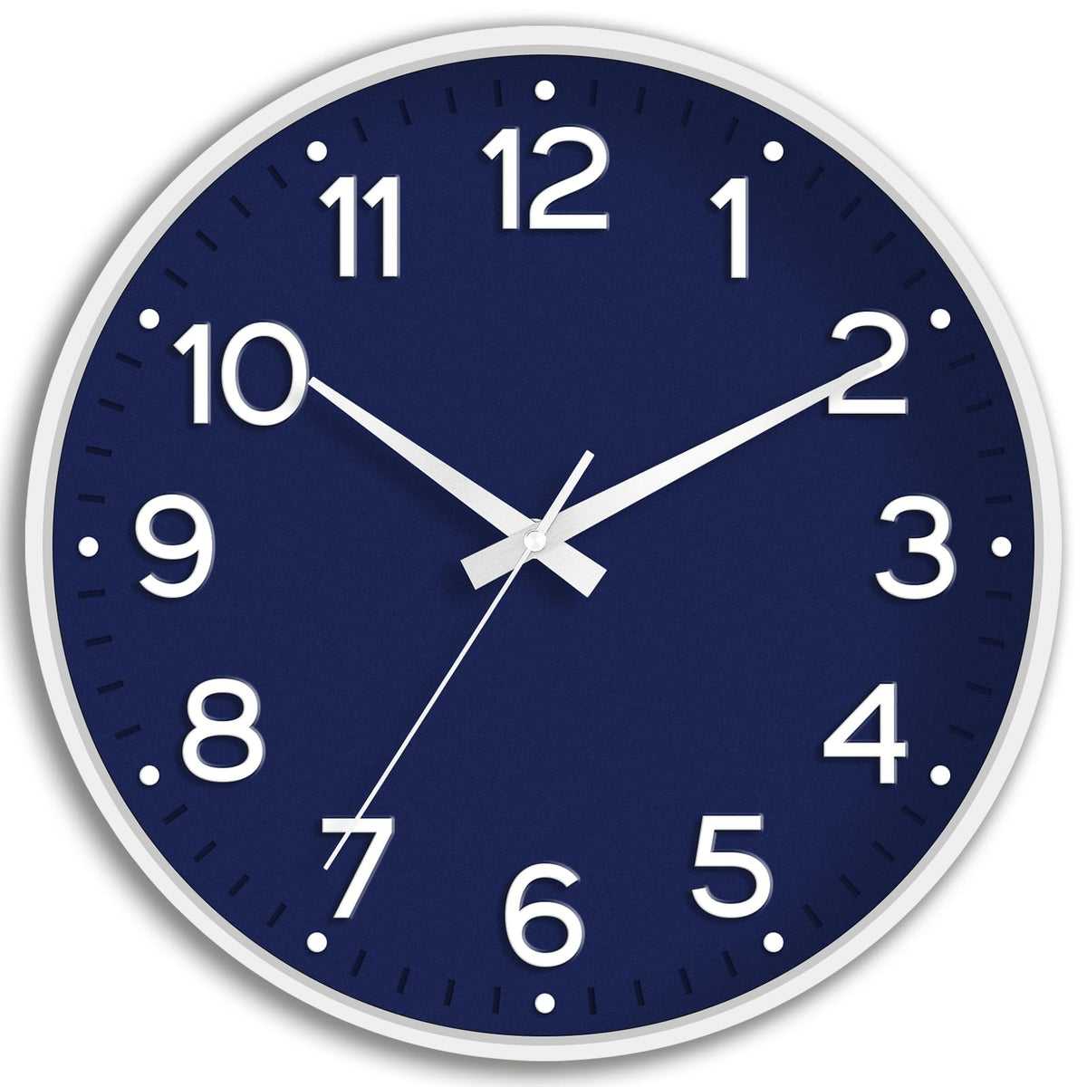 Roymnie 14 Inch Wall Clock Battery Operated Silent Non Ticking Green Analog