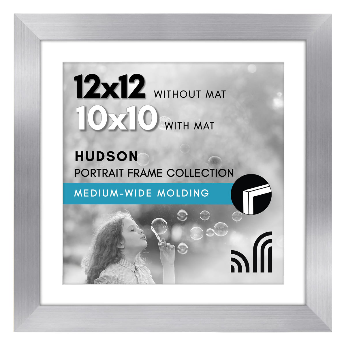 Americanflat 22x28 Poster Frame - Matted to 18x24 - Engineered Wood - Black