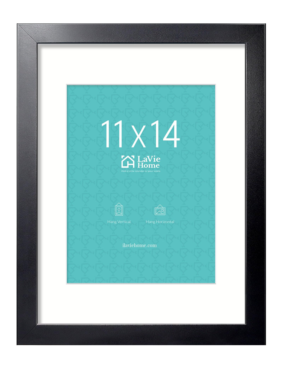LaVie Home 14x18 Picture Frame Black Poster Frame,Display Pictures 12x16 with Mat or 14x18 Without Mat, Stable and Sturdy Frame and Polished Plexiglass, Horizontal and Vertical Format of The Walls