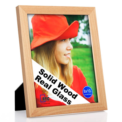 RPJC 5x7 Solid Wood Picture Frame with Real Glass Cover Black