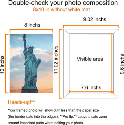 SESEAT 8x10 Picture Frame Brown Set of 6, Display Pictures 5x7 With mat or 8x10 Without Mat