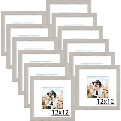 Picrit 8x10 Picture Frame Set of 12, Modern Gallery Wall Frames, Black