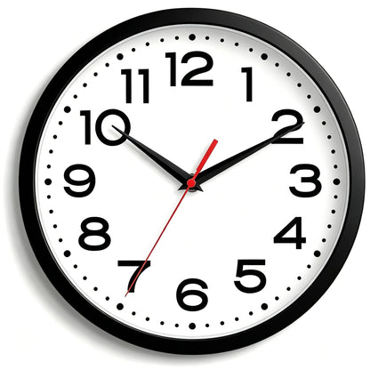 Roymnie 8 Inch Small Wall Clock, Battery Operated Silent Non Ticking Black