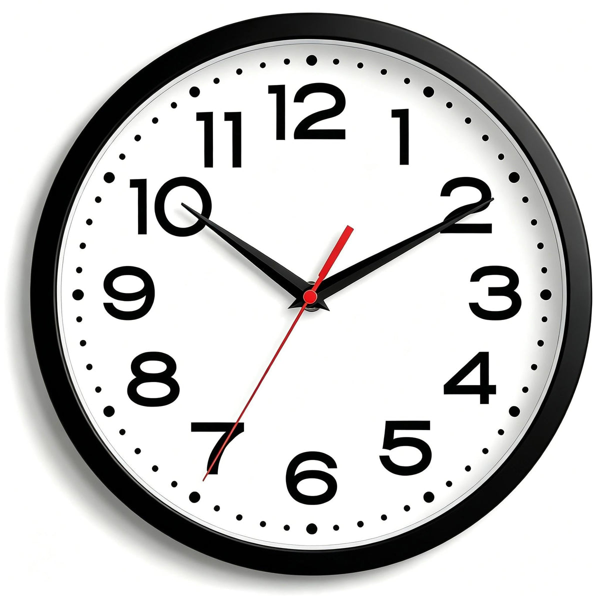 Roymnie 10 Inch Wall Clock, Battery Operated Silent Non Ticking Black