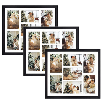 Golden State Art 9-Openings 4x6 Wood Collage Picture Frame Black